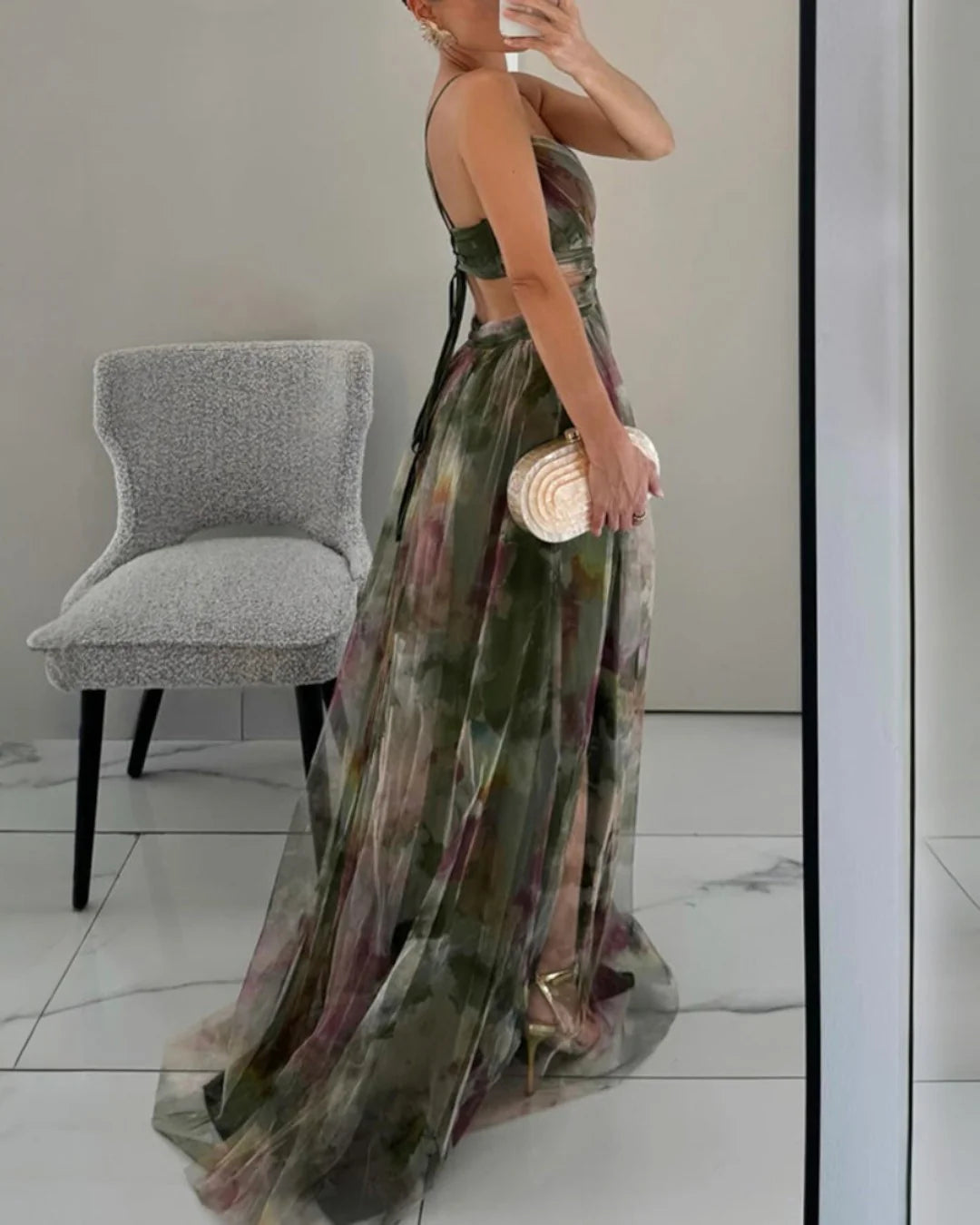 GISELLE | Vestido largo con estampado floral