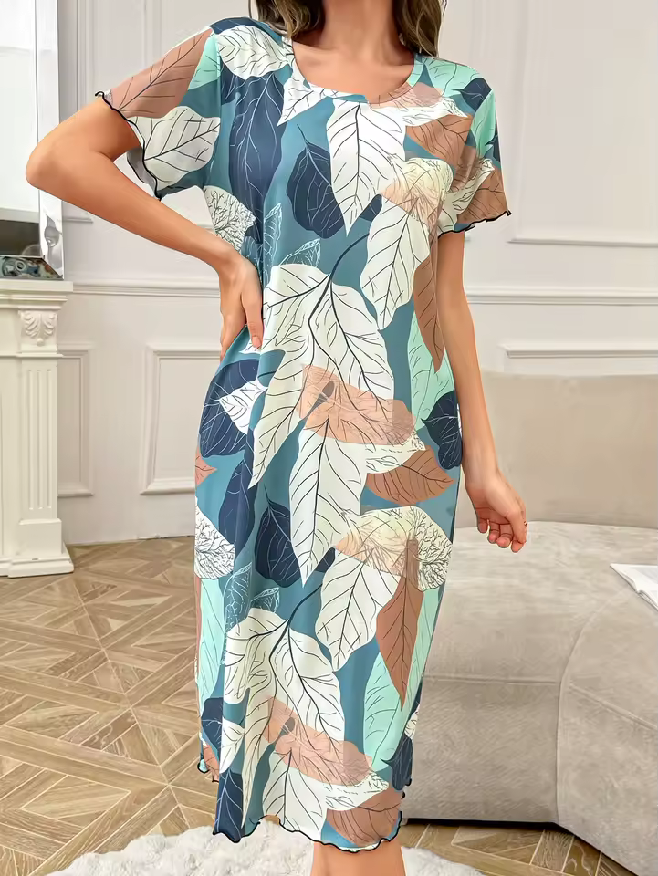 LAURA | Vestido de hojas de verano