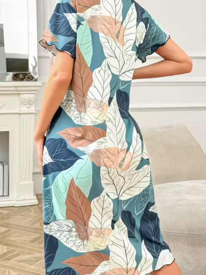 LAURA | Vestido de hojas de verano