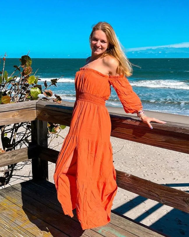 ISABELLA | Vestido Largo Nido de Abeja