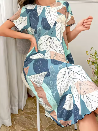 LAURA | Vestido de hojas de verano