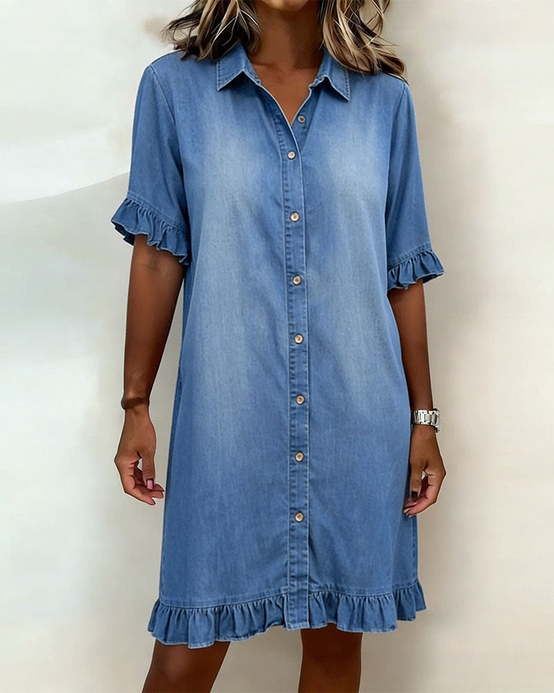 ANNA | Vestido Tejano Ligero de Corte Recto