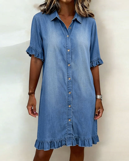 ANNA | Vestido Tejano Ligero de Corte Recto