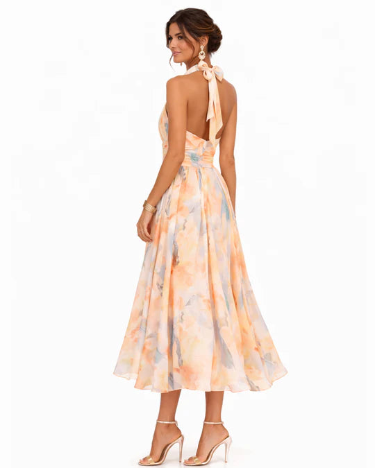 AURORA | Vestido estampado de acuarela de honor
