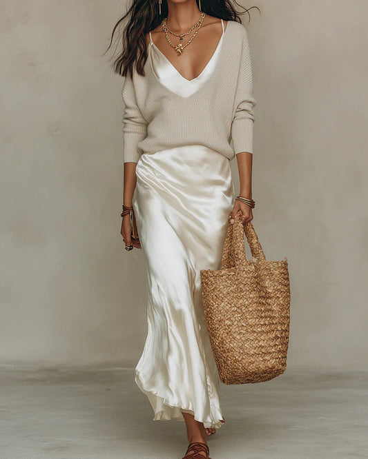 ELENA | Vestido Seda con jersey