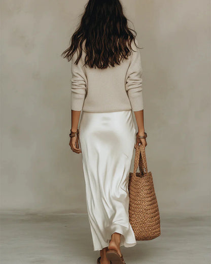 ELENA | Vestido Seda con jersey