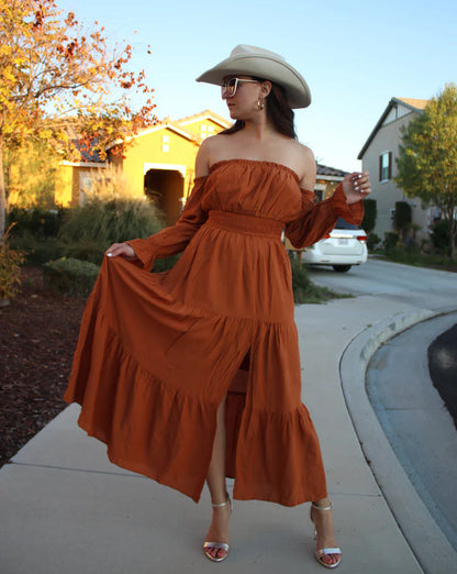 ISABELLA | Vestido Largo Nido de Abeja