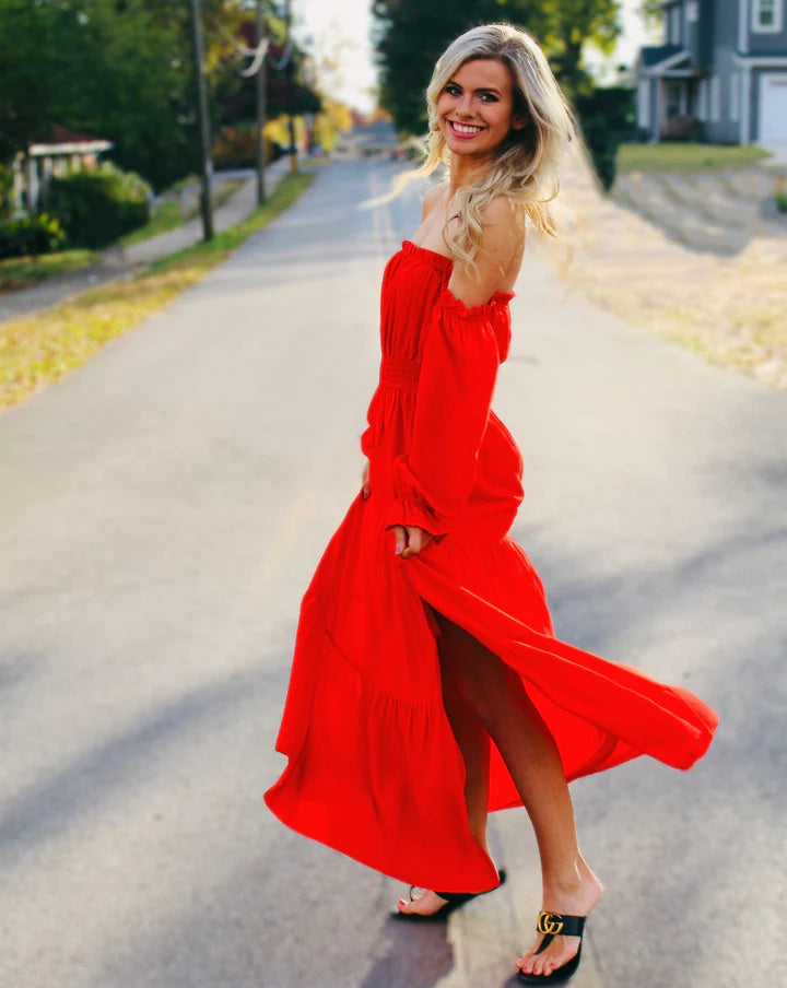 ISABELLA | Vestido Largo Nido de Abeja