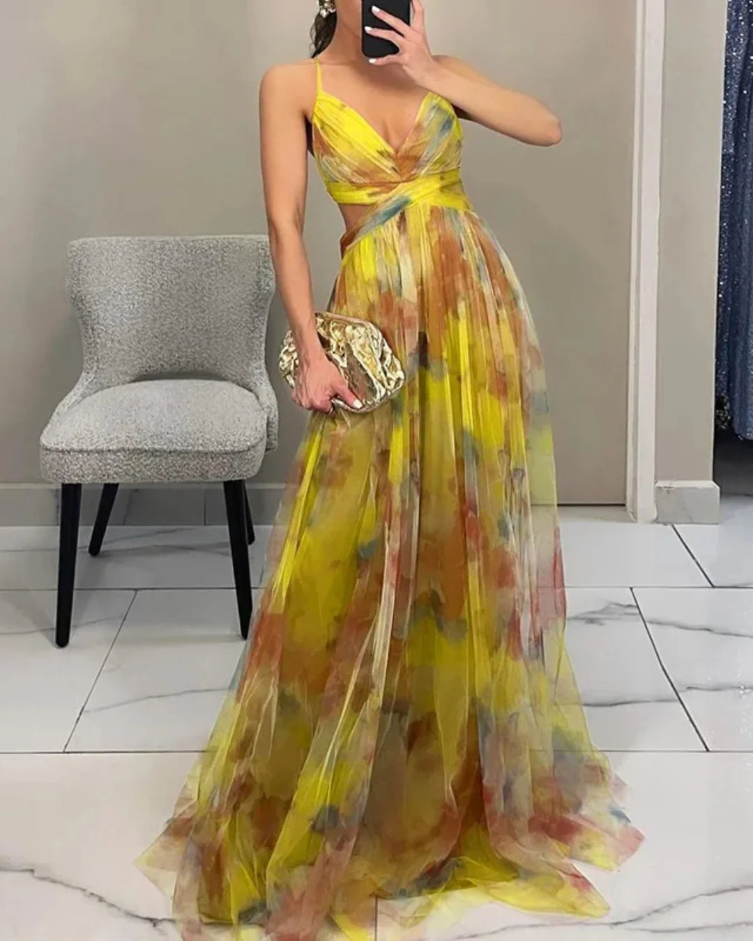 GISELLE | Vestido largo con estampado floral