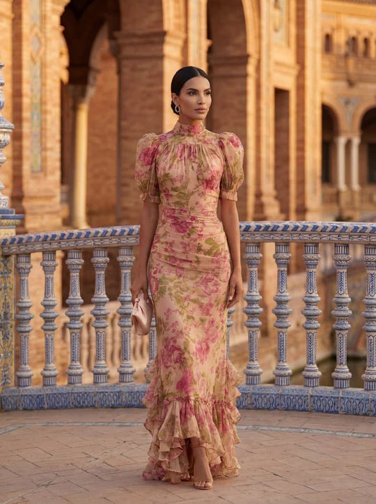 ROSARIO | Vestido Sevilla con estampado floral