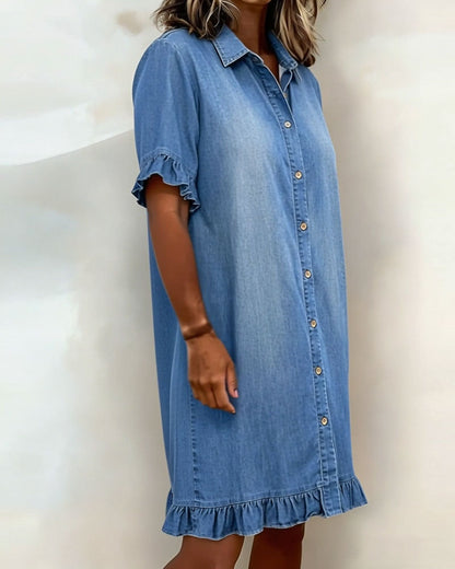 ANNA | Vestido Tejano Ligero de Corte Recto
