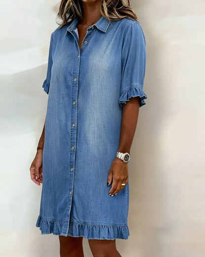 ANNA | Vestido Tejano Ligero de Corte Recto