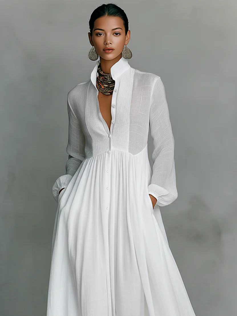 REBECA | Vestido de Lino con Pantalón