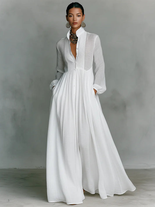 REBECA | Vestido de Lino con Pantalón