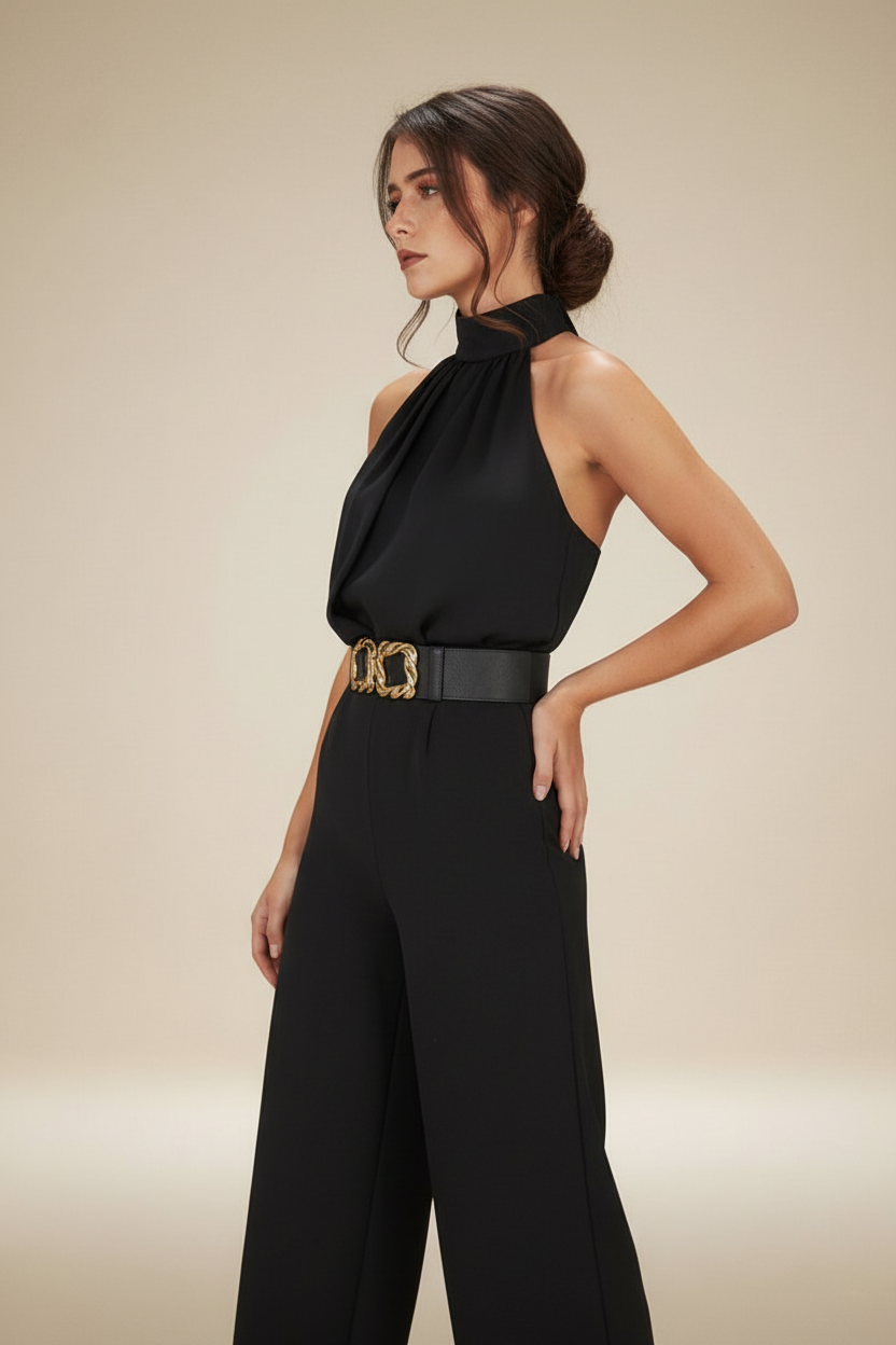 Vista de perfil lateral - Conjunto negro