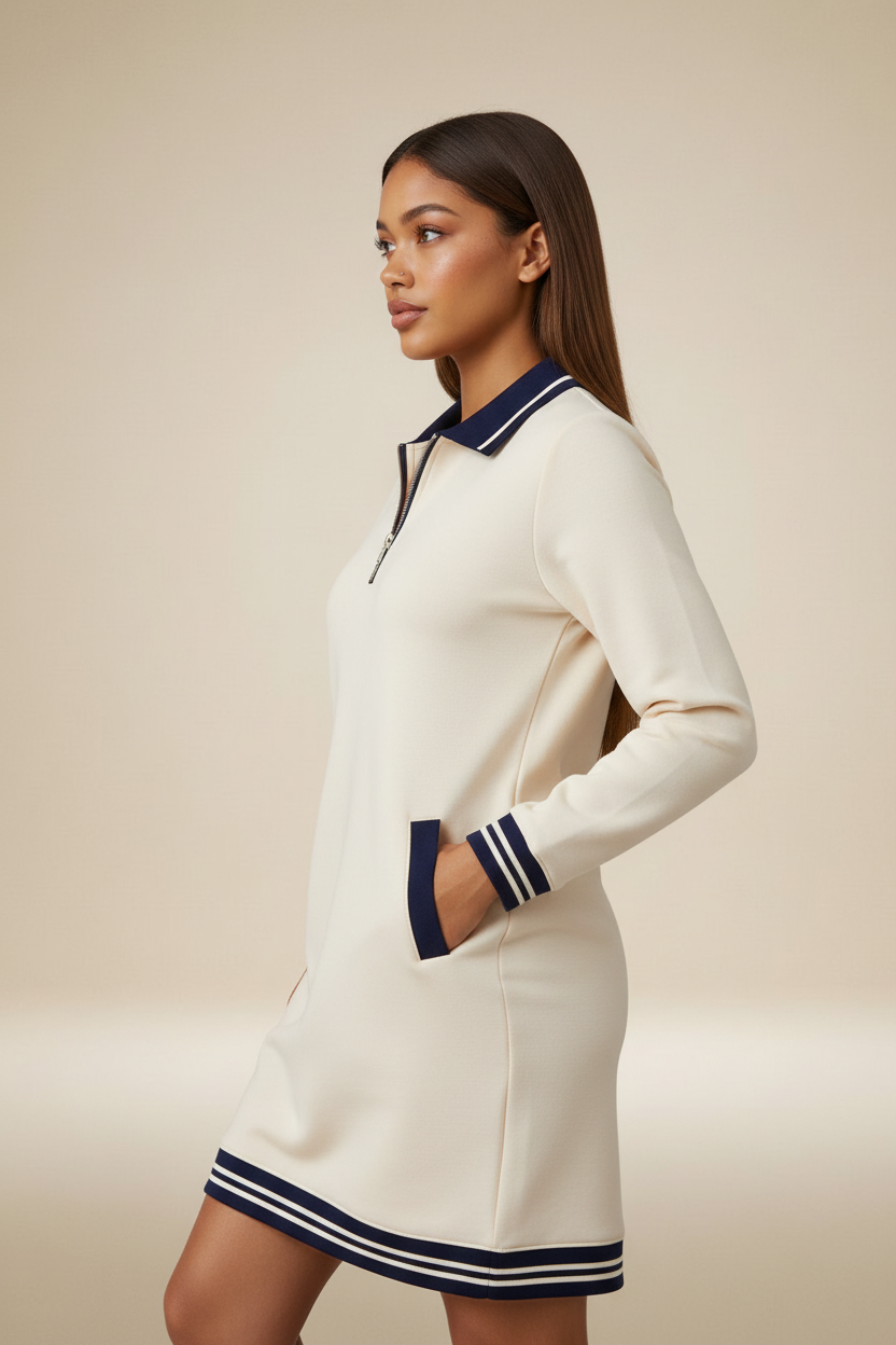 Vista de perfil lateral - Vestido deportivo beige