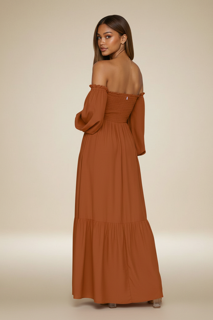 Vista trasera - Vestido naranja